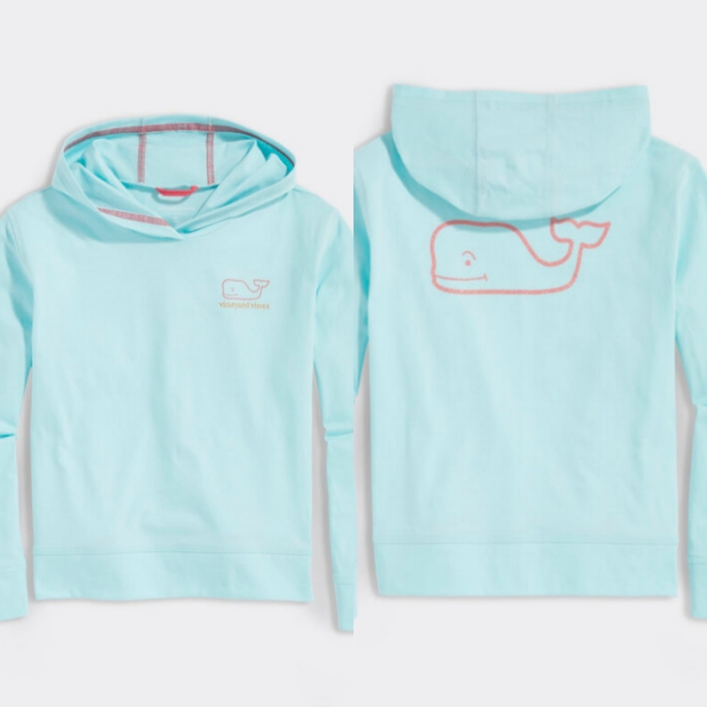 Girl's M (10-12) Vineyard Vines Foil Whale Hoodie Tee